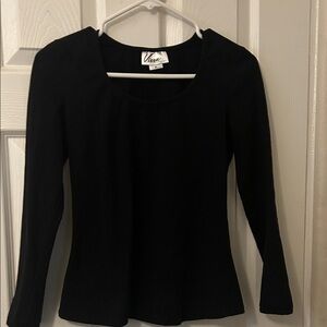 Vixen by Micheline Pitt Troublemaker Black Long Sleeve Blouse